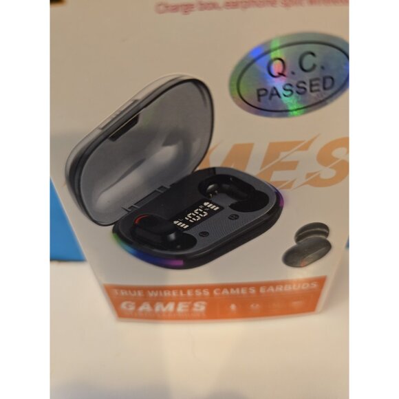 Earbuds V5.3 Wireless Bluetooth Earpods Headset  w/Charging Case Ear Buds Black - Picture 2 of 3